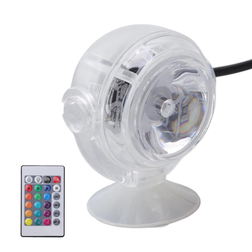 Kulatá vodotěsná ponorná lampa do akvária LED pro změnu barvy světla do akvária 1W
