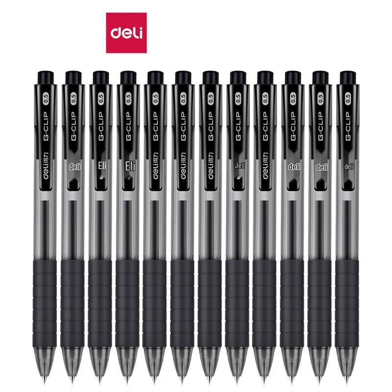 Deli S06 Black 0.5mm Retractable Gel Pen