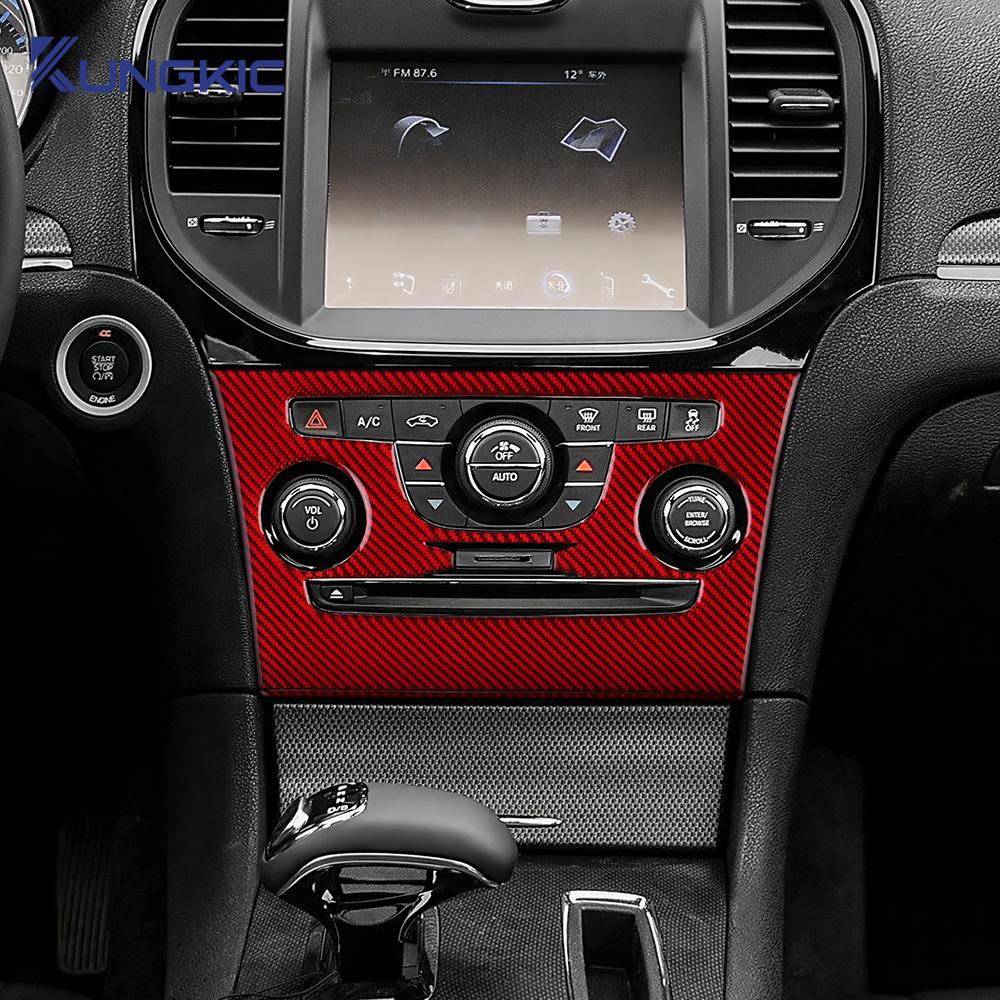 Real Soft Carbon Fiber Sticker For Chrysler 300 300C 2011 2012 2013 2014 LHD RHD Car Central AC Knob Panel Interior Accessories