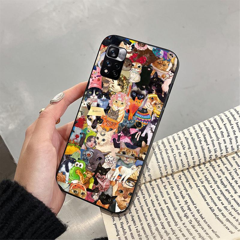 Phone Case For Xiaomi Poco C71 15T 14T Pro Redmi Note 15 14 14 13 Pro Redmi A5 15C 13C Cute Black Cats