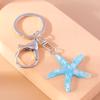 Cute Summer Beach Conch Shell Keychain Women Girls Starfish Key Ring Pendants for Handbag Decor Handmade Key Chain Gifts