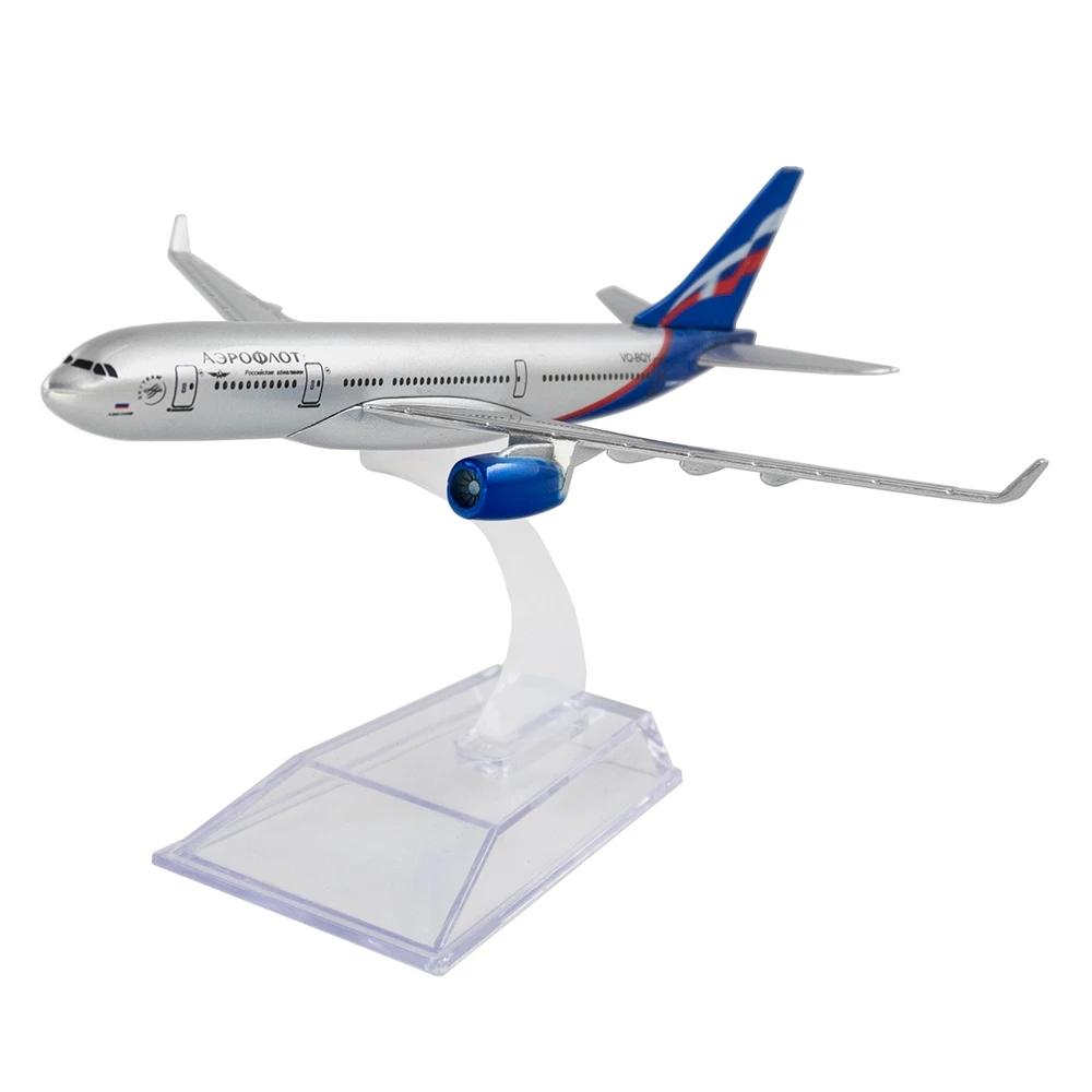 Pre-Built Model Aircraft 16cm for Russian Airlines A330 Alloy Finished Aircraft Model Suitable for Collection Airplane Model Kit