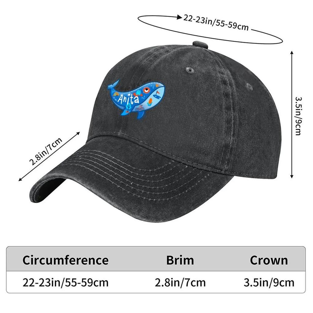 Whimsical Whale for Anita Iowa Baseball Cap Sunscreen Golf Derby Hat Sailor Cap for Men Hats For Women Mens