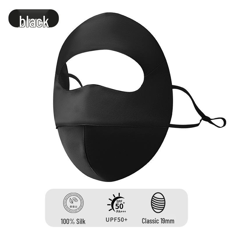100% Mulberry Silk Facekini: Anti-UV, Sensitive Skin Protection, Summer Full Face Sunscreen Mask for Women