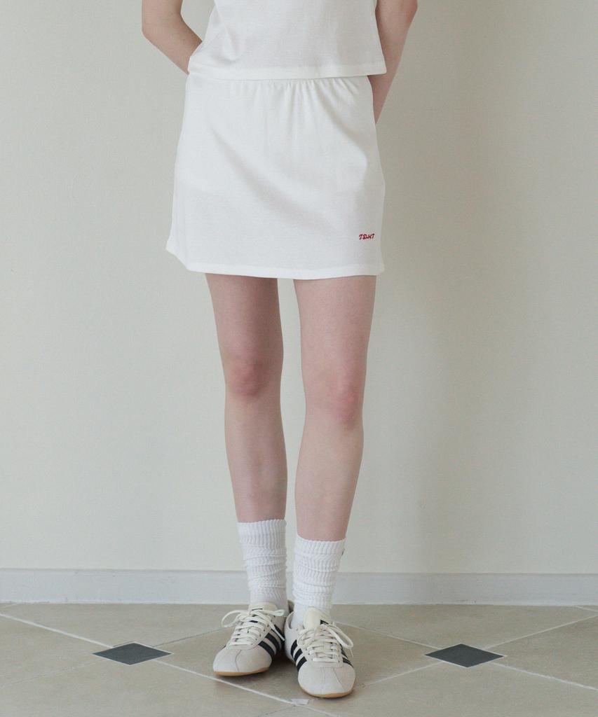 Tudment 50S Embroidered Mini Pantskirt_White
