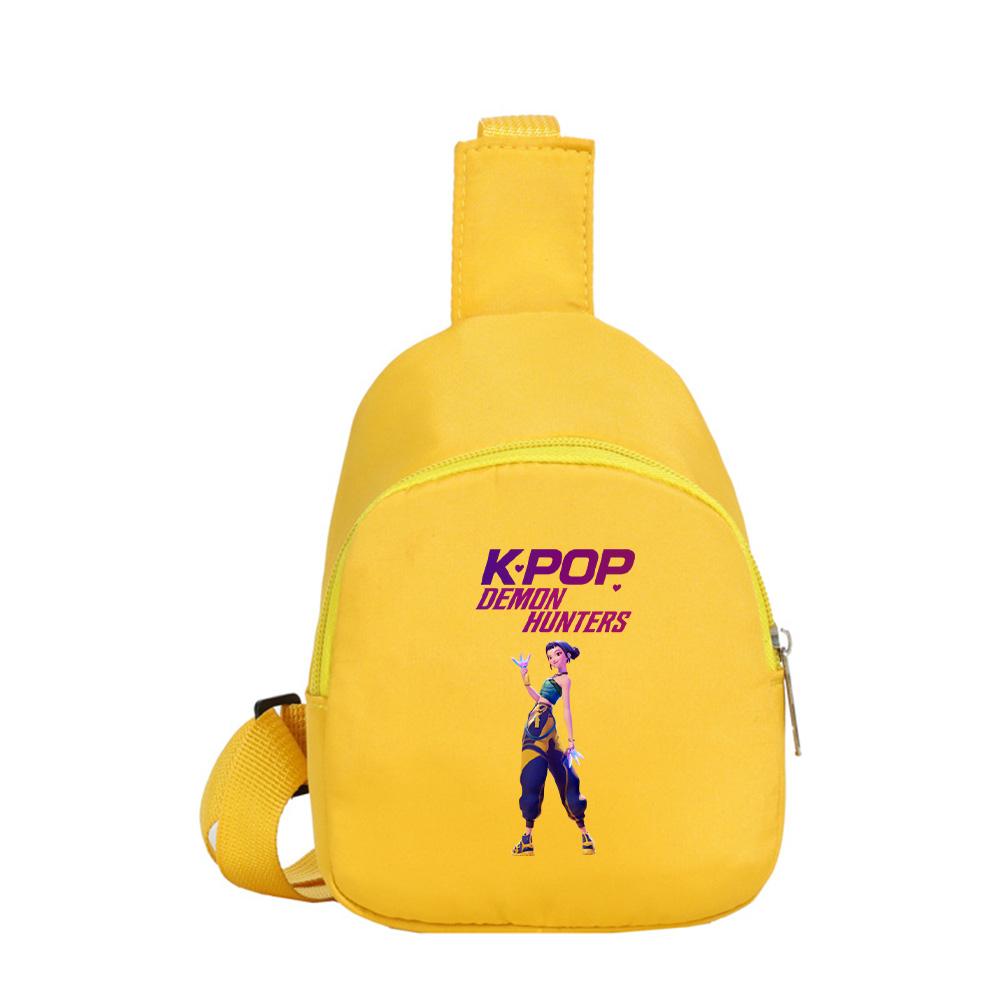 Anime Cartoon K-Pop Demon Hunters Printed Kawaii Chest Pack for Boy Girl Shoulder Bag Student Portable Crossbody Pouch Kid Gift