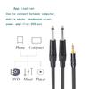 Male 3.5mm1/8  To 6.35mm 1/4 Male TRS Stereo Audio AUX Cable PC For iPod 3/5