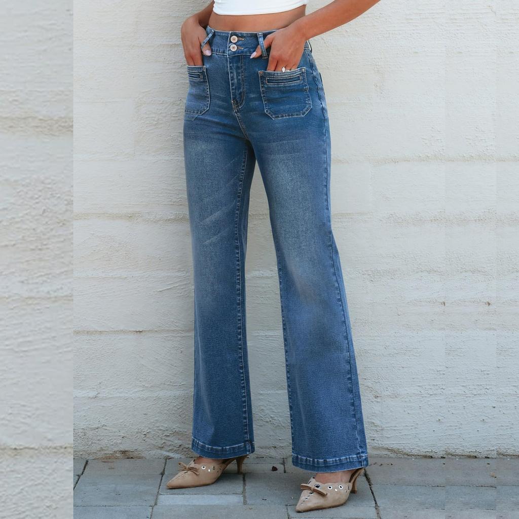 Womens Baggy Pants Wide Leg Pants Sweatpants Casual Fall Trousers With Pockets