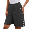 Bermuda Shorts For Women Wide Leg Linen Knee Length Summer Casual Long Shorts Loose High Waisted Short With Pockets
