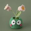 Mini Animal Crochet Potted Cute Handwoven Cartoon Flowers Creative Hand-knitted Car Home Desktop Shelf Decor Items Gift