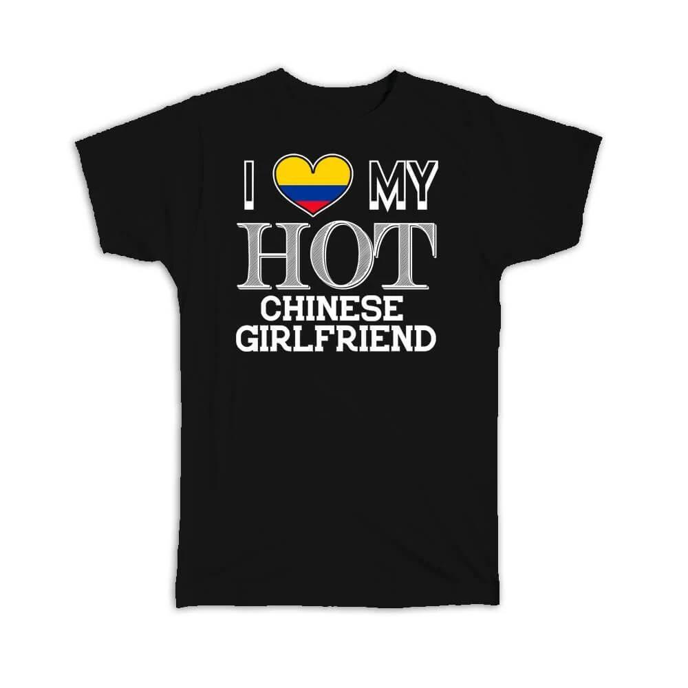 Gift T-Shirt : I Love My Hot Colombian Girlfriend Colombia Flag Country 3XL