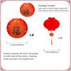 Plastic Paper Paper Lantern Set Round Shape Oriental Design Honeycomb Lantern Paper Material Festive Decoration Red Lantern