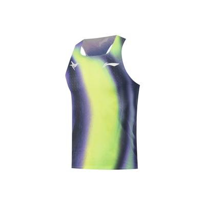 Li Ning Dragon Sparrow Respirant Séchage Rapide Sports Coupe Slim Extérieur Sans Manches Tricoté Course Débardeur Homme hauts Violet Vert AAYV123-24