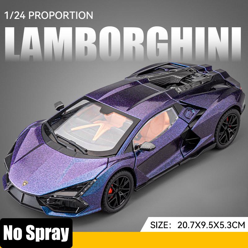 Spray 1:24 Lamborghini Revuelto Countach LP500S Supercar Alloy Metal Diecast Model Car High Simulation Home Trendy Ornaments Toy