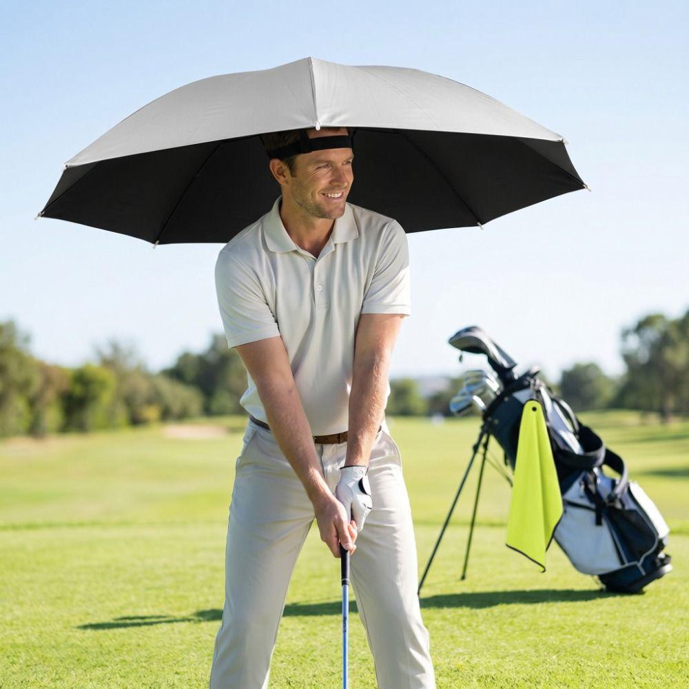 Cappello Ombrello da Testa Antivento Pieghevole Ombrello da Sole Equipaggiamento Pioggia Ombrello da Testa da Pesca Esterno