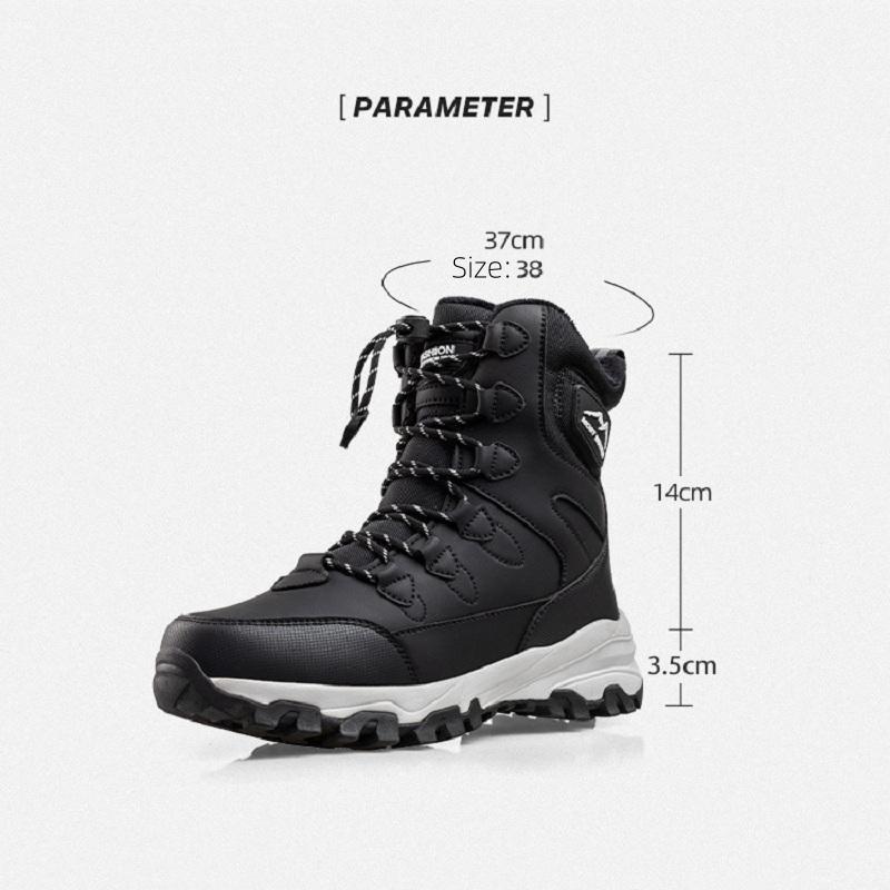 Schneestiefel für Männer und Frauen sind wasserdicht, rutschfest, dick, warm und kältebeständig, mit drehbaren Knöpfen