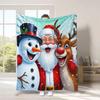 Festive Spotlight Santa Reindeer Custom Print Blanket Lantern Moon Personalized Blanket for Bedroom Sofa Christmas Home Gift