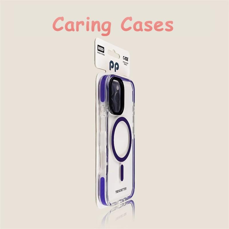 For iPhone 17 Pro Max Case Purple Magnetic Contrast Clear Acrylic Shockproof Compatible with iPhone 16 15 14 iPhone 14 Pro Max