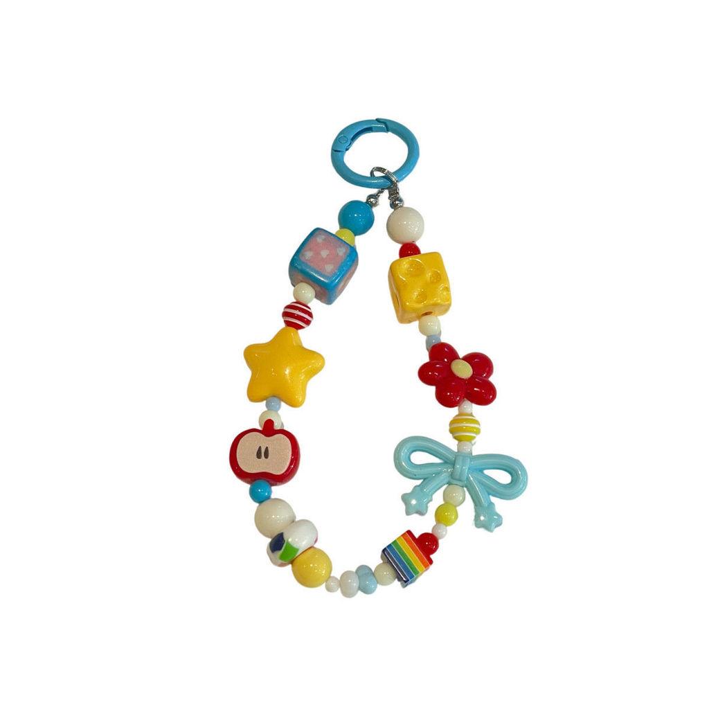 Cute Pvc Phone Chain With Beaded Keychain For Girls And Women