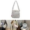 Large Capacity Trendy Canvas Shoulder Bag For Stylish Girls With Round Shape Design In Black White Blue And Pink