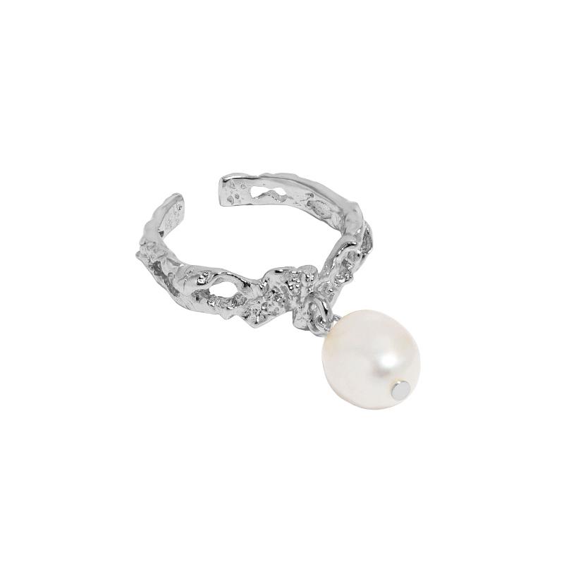 WuQie Delicate 925 Silver with Baroque Freshwater Pearl Rings Jewelry Women