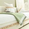 Summer Anti Slip Lace Couch Cushion Cool Sofa Cover for Living Room Summer Breathable Ice Silk Cool Feeling Solid Color Sofa Mat