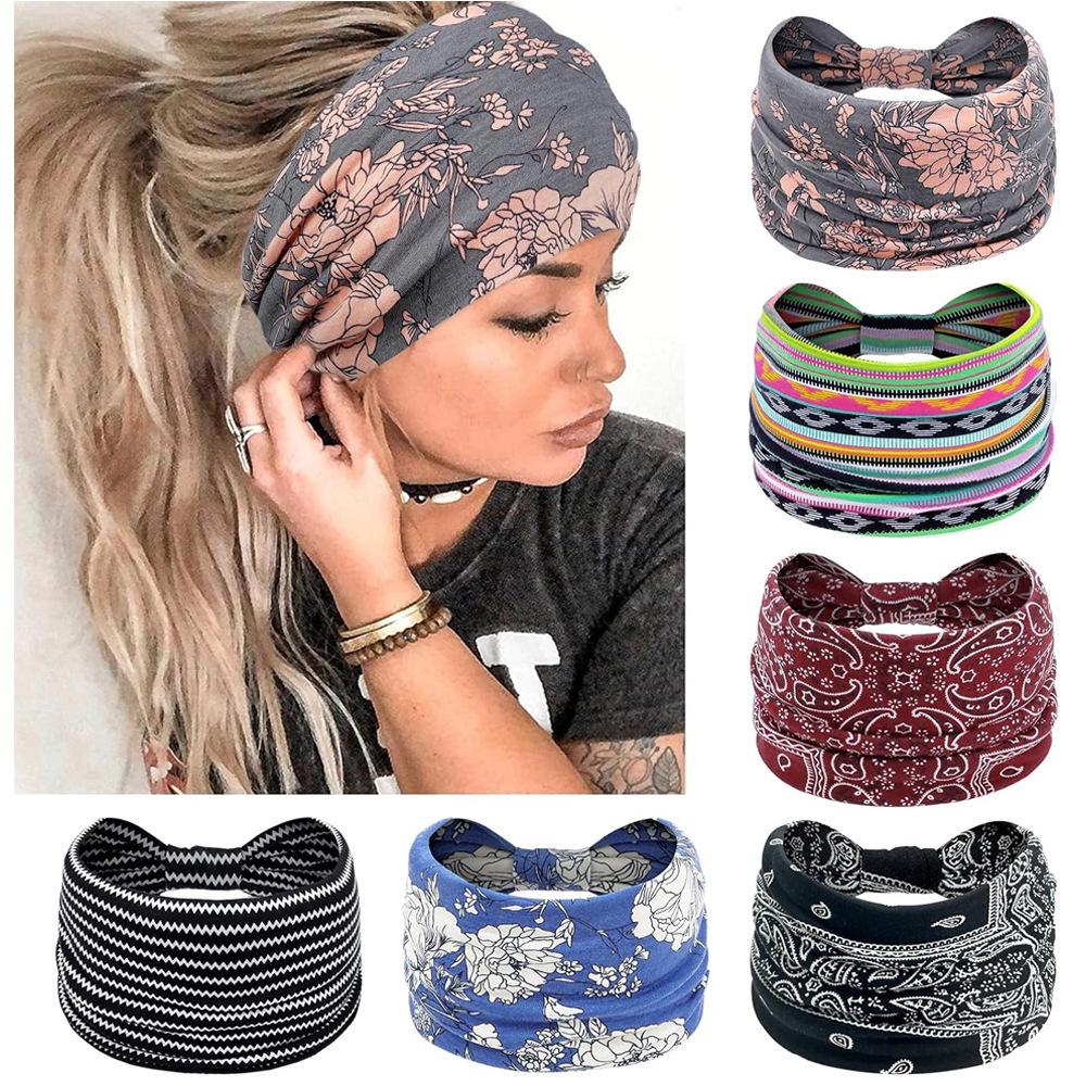 Women's Wide Yoga & Sports Elastic Headband: Bohemian Style Hair Accessory