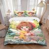 3pcs Anime Sakura and the Elf Printed Quilt Set Soft and Comfortable Quilt Cover for Bedroom, and Dormitory Decorative Bedding Set.L003