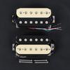 FLEOR High Output Alnico 5 Guitar Pickups, Double Coil Humbucker Pickups, Neck and Bridge Set (Cream + Black)