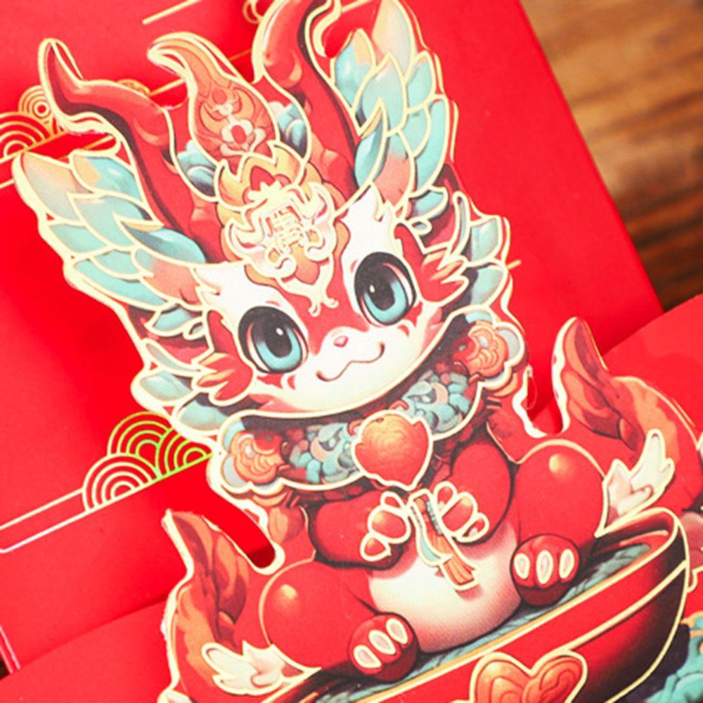 Foldable Lucky Money Bag Three-dimensional HongBao Cartoon Chinese New Year Red Packet Kids