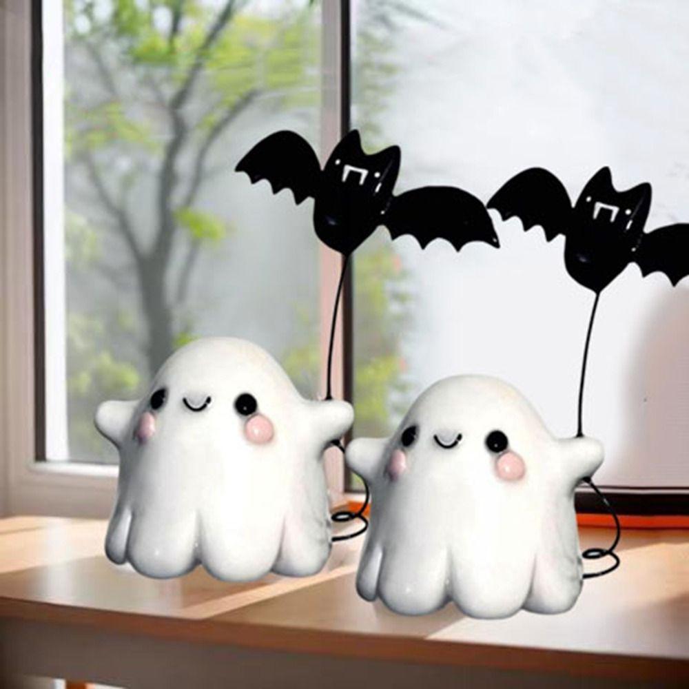 Resin Ghost Bat Ornaments Mini Ghost Ornament Funny Halloween Decoration Halloween Party