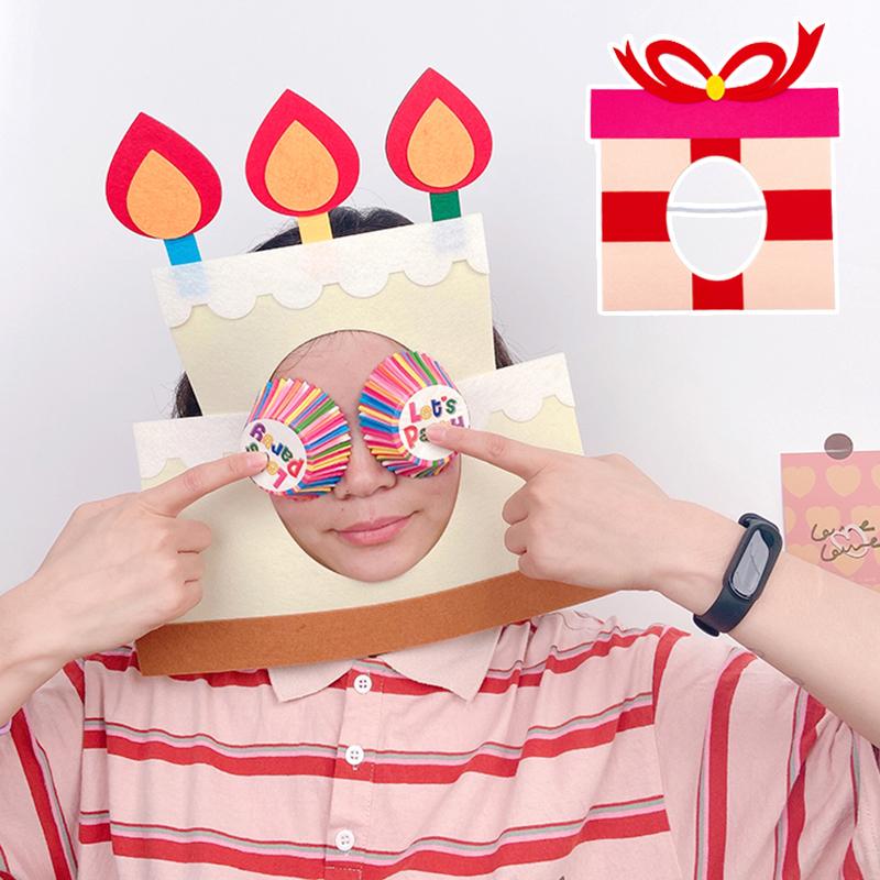 Милый торт свеча подарок подружки селфи наряд шляпа реквизит для фотосъемки с днем — фото 6