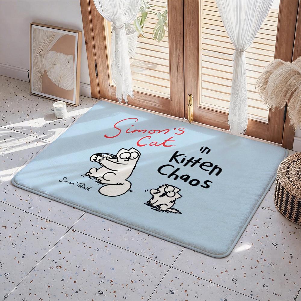 HOT Cartoon S Simons Cat Floor Mat Eco Flannel Doormat Non Slip Odorless Indoor Floor Rug Soft Short Plush Home Mat