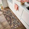 Tappeto Runner a Sassi Visivi Antiscivolo Macchia-Resistente per Corridoio Ingresso Cucina con Stampa 2D e Design in Pietra Naturale