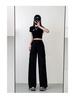 Women's Gray High Waist Cargo Pants - 2025 Spring/Summer, Lightweight, Wide-Leg, Casual American Style
