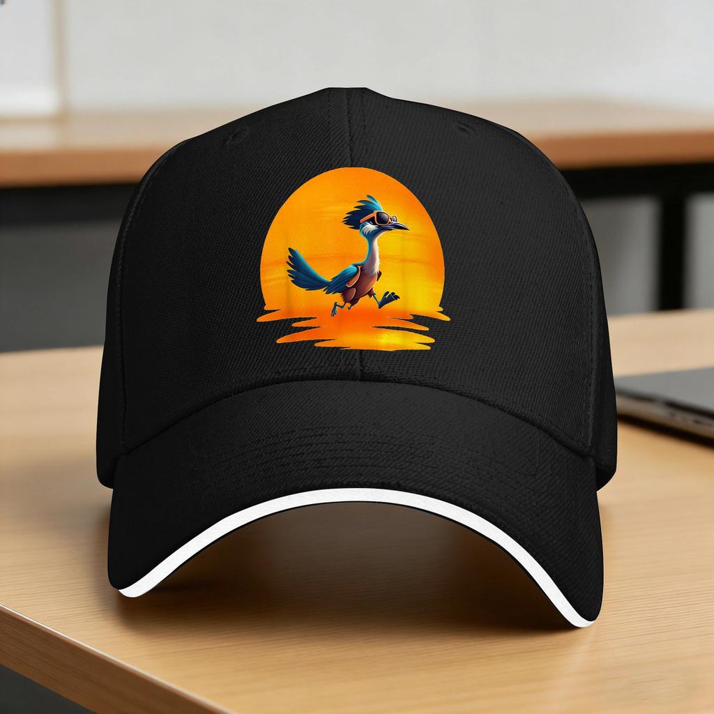 Roadrunner Sunset Fast Bird Running The Roads Sunglasses Casual Baseball Cap Summer Trucker Hat Sun Visor Hiking Snapback Cap