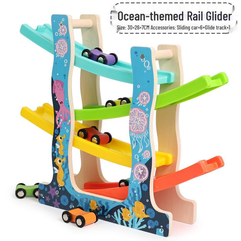 

Kids Wooden Logical Thinking Track Glider Game (Ages 3+) - Educational & Fun Toy