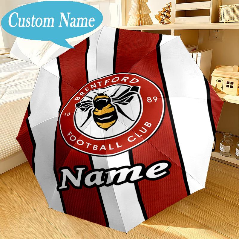 Custom Name Umbrella Brentford Crest Design Umbrella 8-Frame for Travel, Camping, Casual Lightweight Portable, Essential for Family Gifts