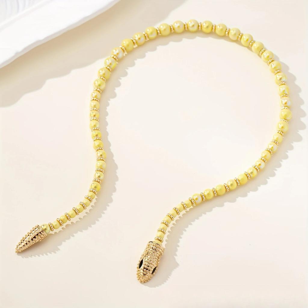 Black Snake Beaded Neck Chain Niche Design High-end Necklace Cold Sweet Wind Jewelry Snake Necklace