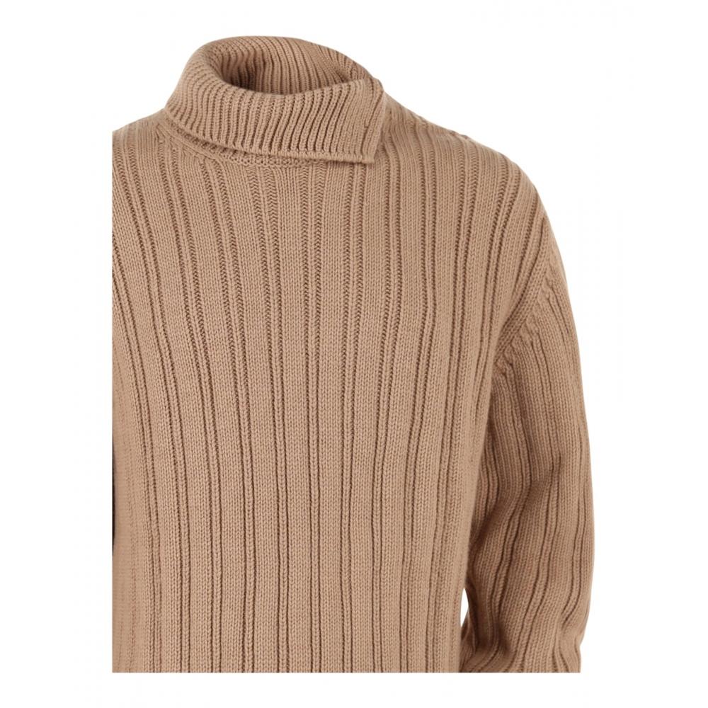 Salvatore Ferragamo Gancini Turtleneck Sweater Brown