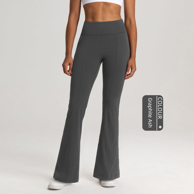 

Lu Same Style Sports Wide-Leg Pants Women s New Side Pocket High Waist Slim Looking Casual Loose Yoga Flared Pants Graphite Gray 8/L
