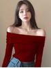 Women's One-Shoulder Slim Fit Long Sleeve T-Shirt - Sexy Cold-Weather Base Layer Top