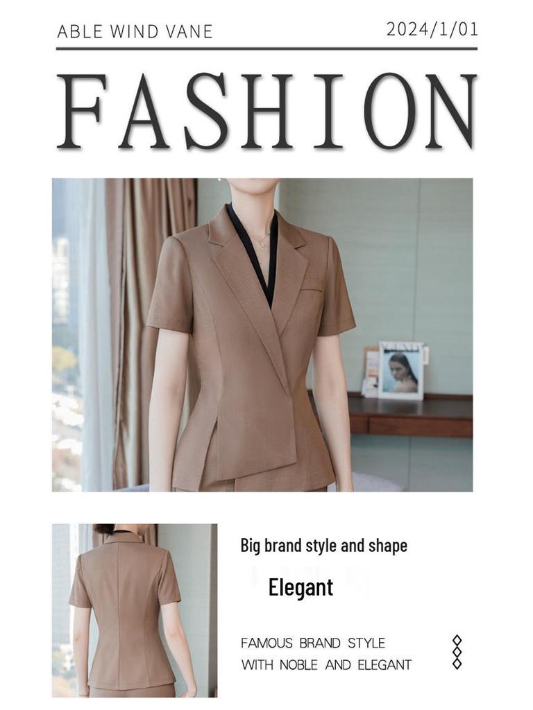 Women's 2024 Summer Slimming Professional Two-Piece Blazer Suit Set