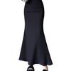 Elegant High-Waist Midi Fishtail Skirt for Women - Spring/Autumn A-line Drape Skirt