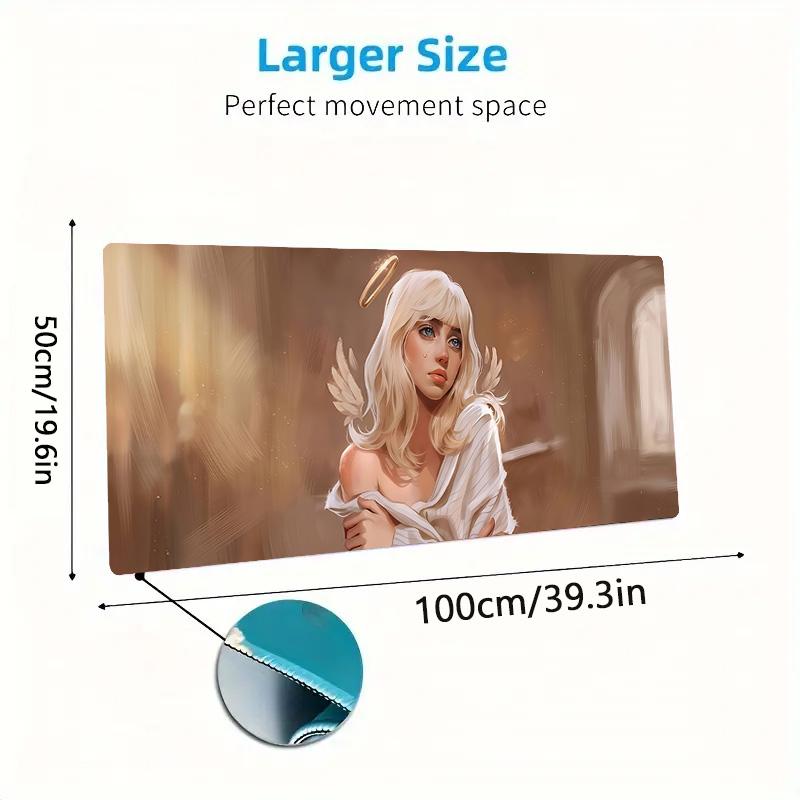 Angel Wings Halo Lace Solid Color Mouse Pad Large Gaming Table Cushion Non-slip Laptop Tablet Big Mousepad XXL Mat Mini PC Playmat With Lock edge