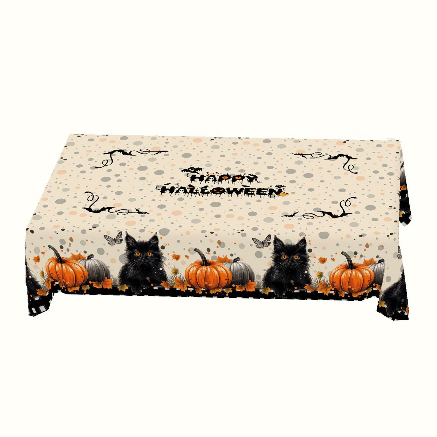 

Halloween Tablecloth Classic Pumpkin Pattern New Decorative Dustproof Dining Table Cover Creative Festive Home Party Decoration 100x150cm