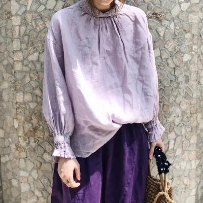Autumn Japanese Vintage Lace-trimmed Lapel Long-sleeved Shirts Women Loose Back Button Shirts