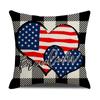 4pcs/Set Cross-Border US Independence Day Pillow Cover Letter Sofa Cushion Cushion Cover Household Goods Without Pillow Core