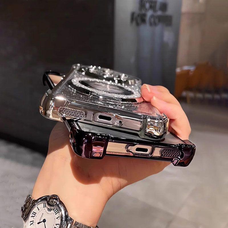 Funda de Lujo con Purpurina de Cuatro Esquinas para Motorola Signature Moto Edge 70 Ultra 60 Fusion 50 Pro G87 G77 G67 G86 Power Funda Resistente a los Golpes