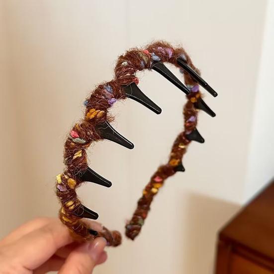 Women Headband Ribbon Decor Anti-slip Teeth Headband Lightweight Versatile Hair